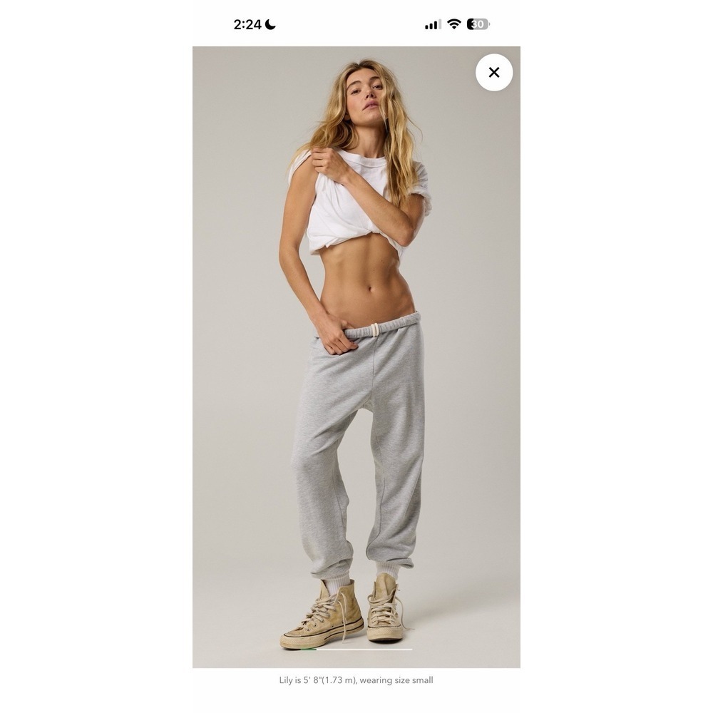 OFFLINE by Aerie OTT Fleece Jogger Gray Sweatpants L/XL Missing Drawstring Women